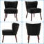 Fauteuil à oreilles capitonné Mid-Century-1426611530