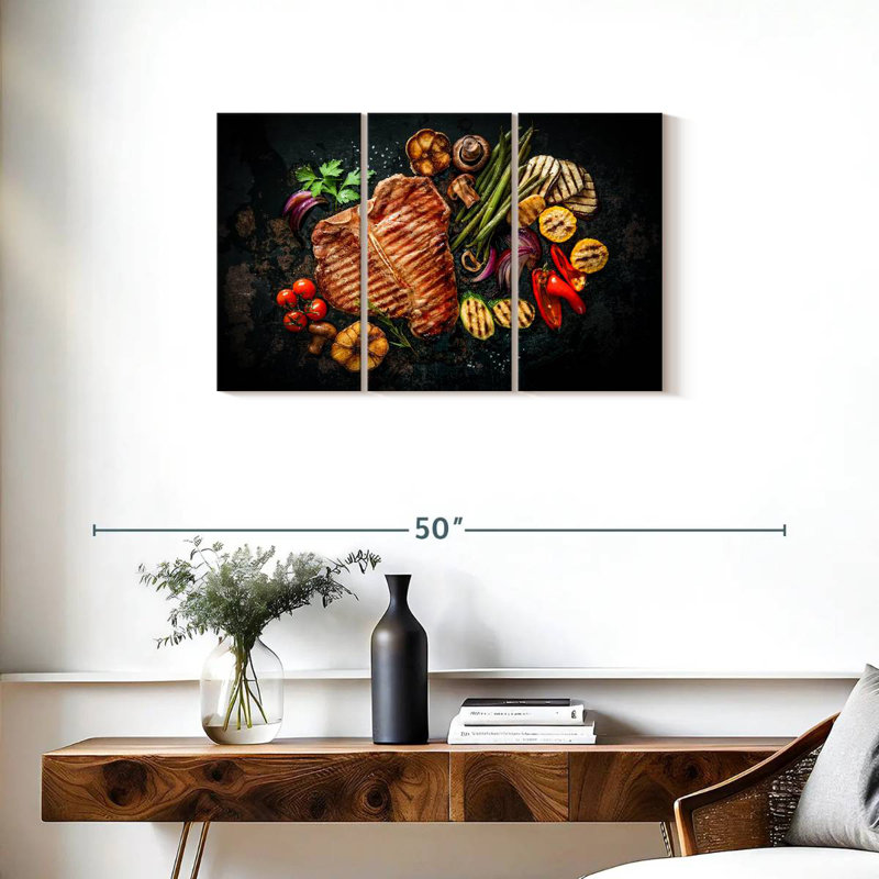 Steak With Vegetables, 20" H x 33" W