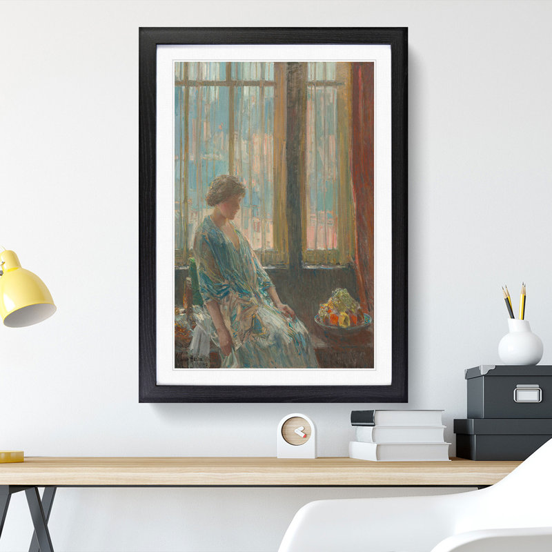 The New York Window by Childe Hassam - Picture Frame Painting, Black Framed, 36cm H x 27cm W x 2cm D
