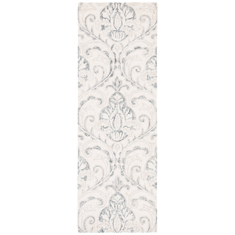 Hitchens Hand Tufted Wool And Cotton With Latex Ikat Rug, Runner 2'3" x 13'