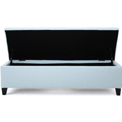 Versatile Blue Fabric Bench - Button Tufting, 51"W X 17.5"D 17"H For Foyer Storage With Chic Diamond Stitch
