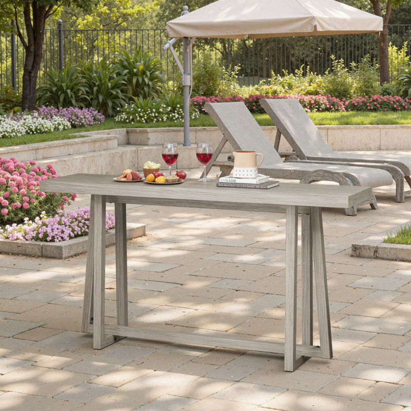 59.84'' Console Table, Stylish Rectangular Entryway Table, Outdoor Console Table For Patio, Sturdy Construction Hall Table, Sofa Table For Entrance, Hallway, Living Room, Bed Room And Patio, Grey