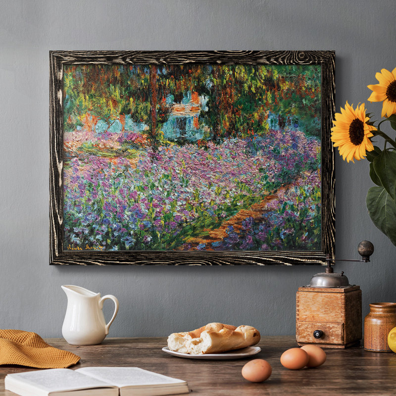 Iris in Monet's Garden, 1900 03, reproduction d'art sur toile, Noir, H 28 po x l 42 po x P 1,5 po
