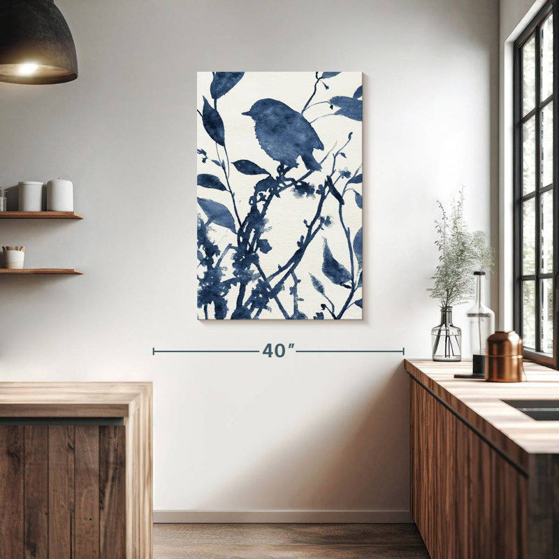 Silhouette d'oiseau bleu Brampt II, H 39 po x l 26 po