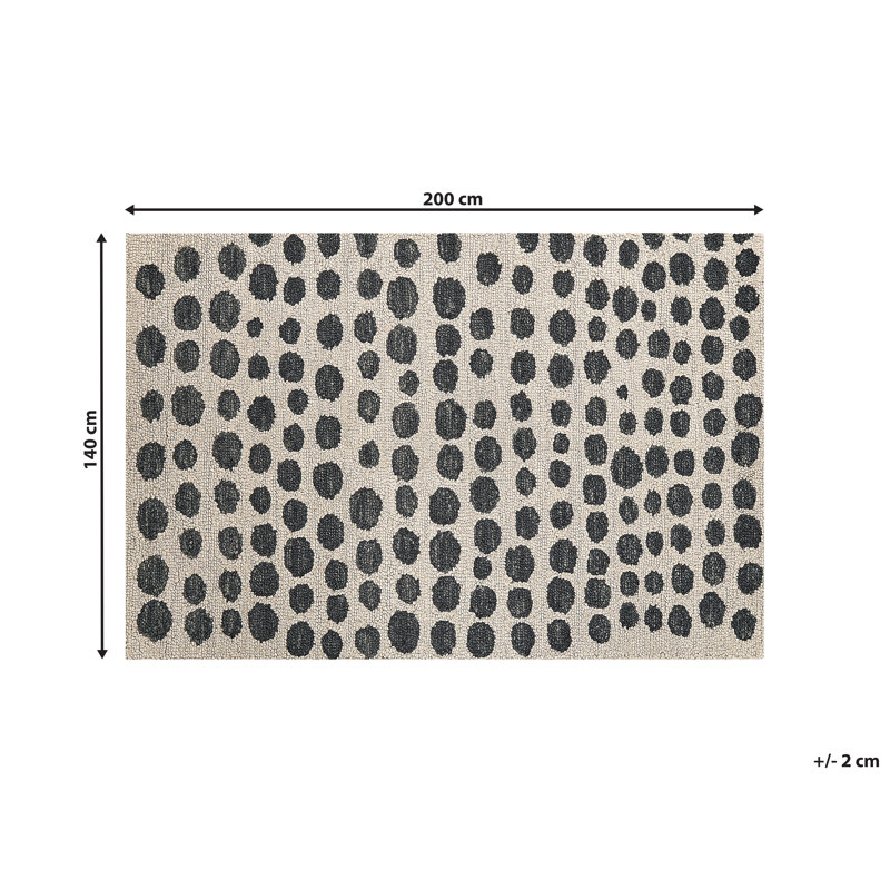 Asadbek Geometric Wool Hand Woven Area Rug, Rectangle 140 x 200cm