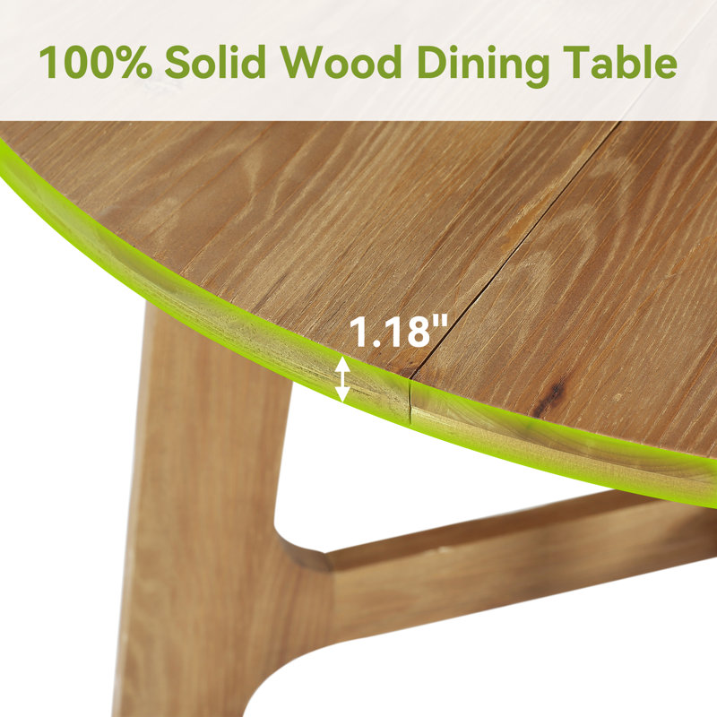 47.24" Round Solid Wood Dining Table