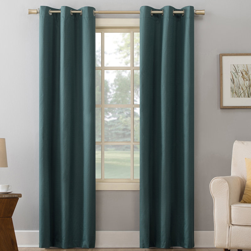 Sauers Thermal Insulated Room Darkening Grommet Curtain Panel, 40" W x 84" L, Teal