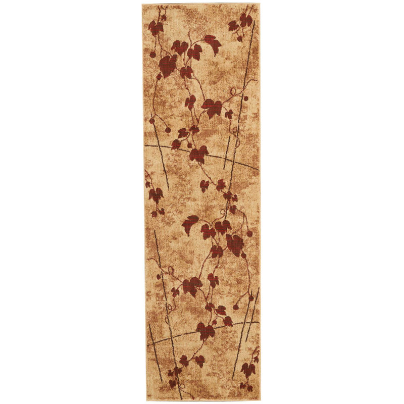 Tapis contemporain au lait Anastasia, Tapis de couloir 2 pi x 5 pi 9 po
