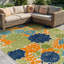 Tapis floral intérieur / extérieur beige / bleu marine / bleu sarcelle / vert / orange-1435971255-1435367791
