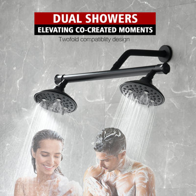 Dual Manifold Shower Kit With Pressure Balancing Valve & 6 Spray Patterns - Model 4366K, Wall Mount Shower Arm