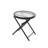 Folding Patio Side Table with Tempered Glass Tabletop