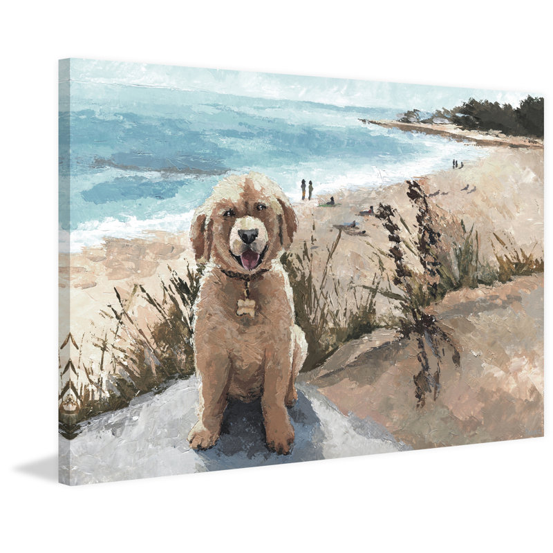 Joyful Dog by Parvez Taj - Wrapped Canvas Painting, 20 cm H x 30 cm W