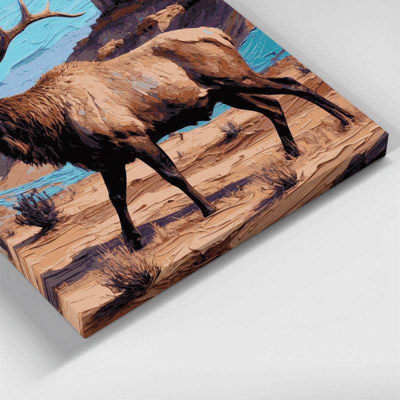 «Southwestern Animals», art mural gris sur toile 26, H 8 po x l 10 po