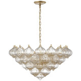 Julie Neill Caselli 36" Basket Chandelier with Clear Glass