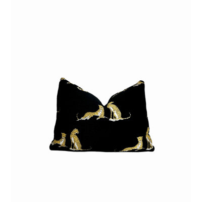  Housse de coussin lombaire en chenille brodée guépard