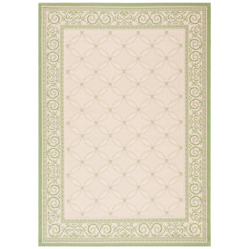 Oriental Natural/Olive Indoor / Outdoor Area Indoor/Outdoor Area Rug, Rectangle 2'7" x 5'