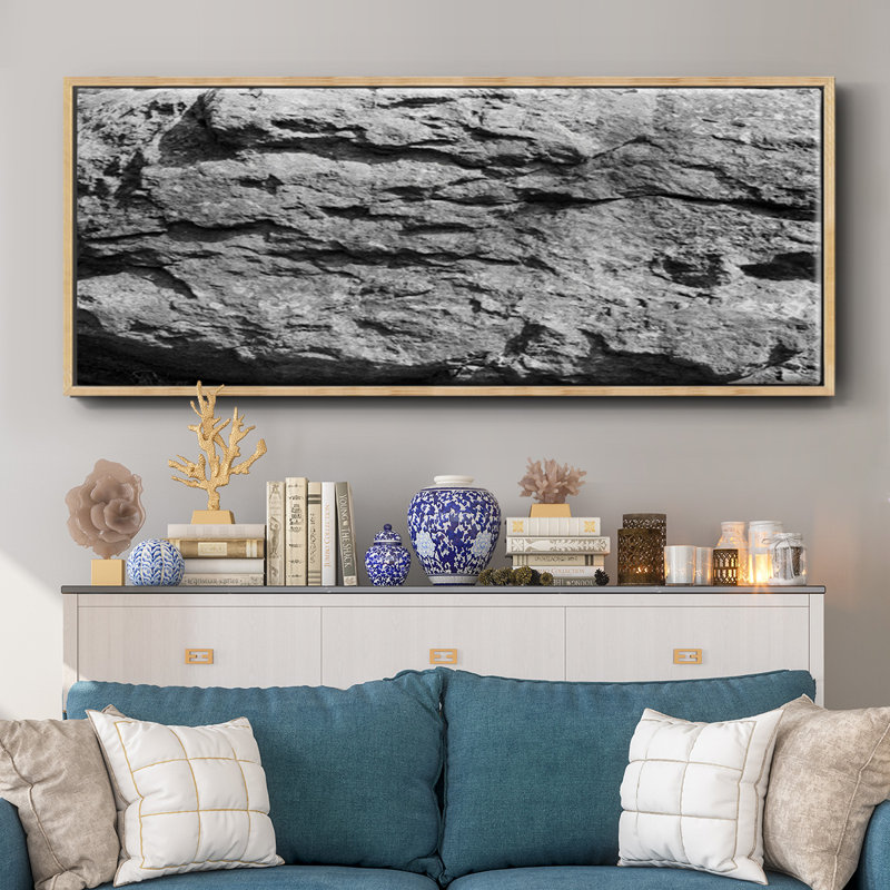 Found Textures XV- Framed Canvas, 20" H x 50" W