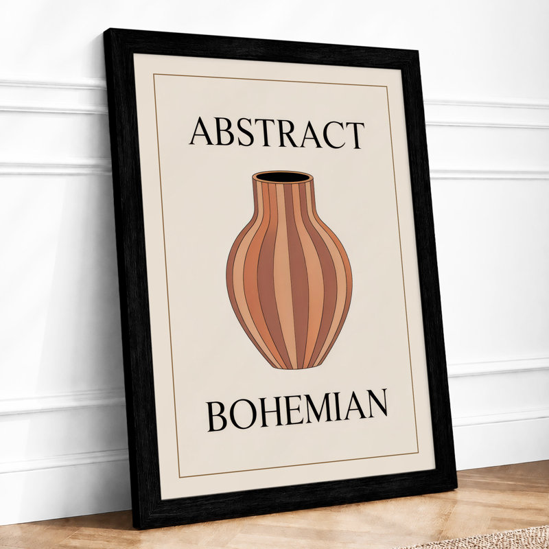 Bohemian Vase Boho 1 Piece Single Picture Frame Wall Art, A3 - 42.0 x 29.7 cm, Black