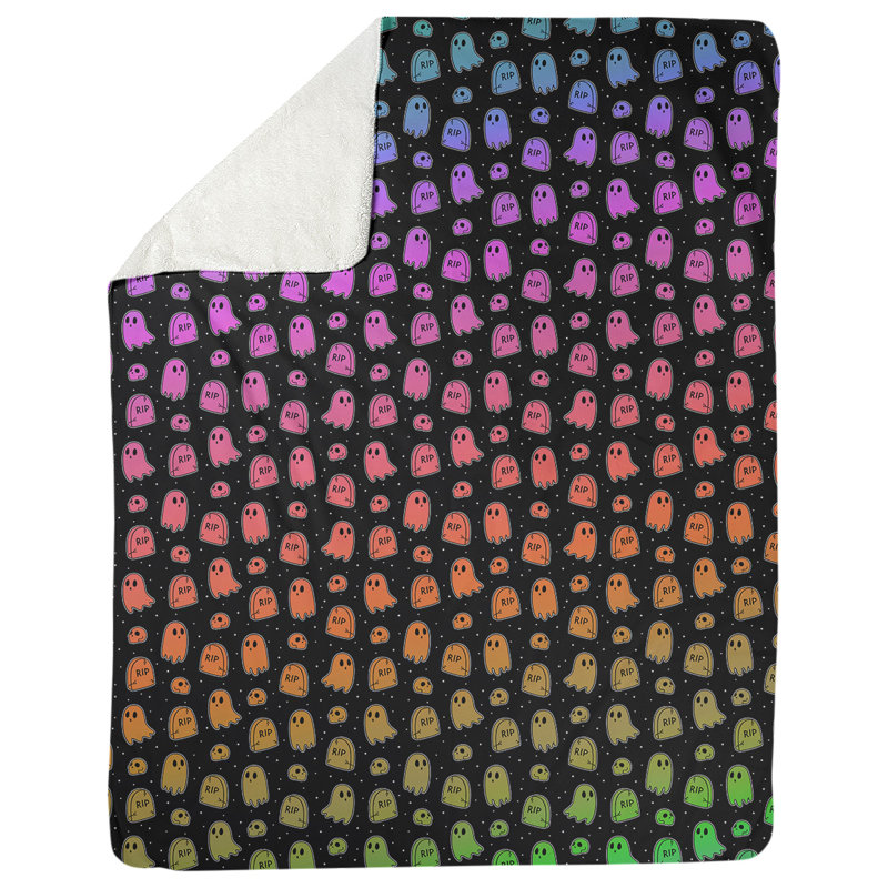 Couverture polaire Katelyn Elizabeth, l 52,5 po x L 62,5 po, Noir / orange / bleu sarcelle