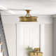 Rosanne 3 Light Glass Semi Flush Mount