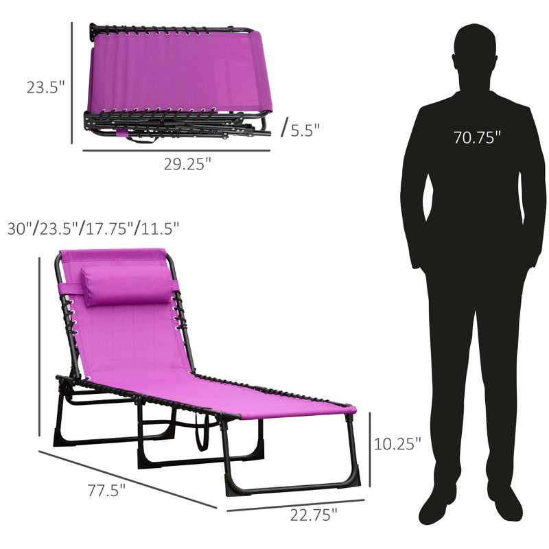 Chaise longue de piscine pliante, Mauve, 1