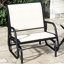 Comfortable Mesh Glider Chair Steel Frame Outdoor Relaxation For Garden & Poolside