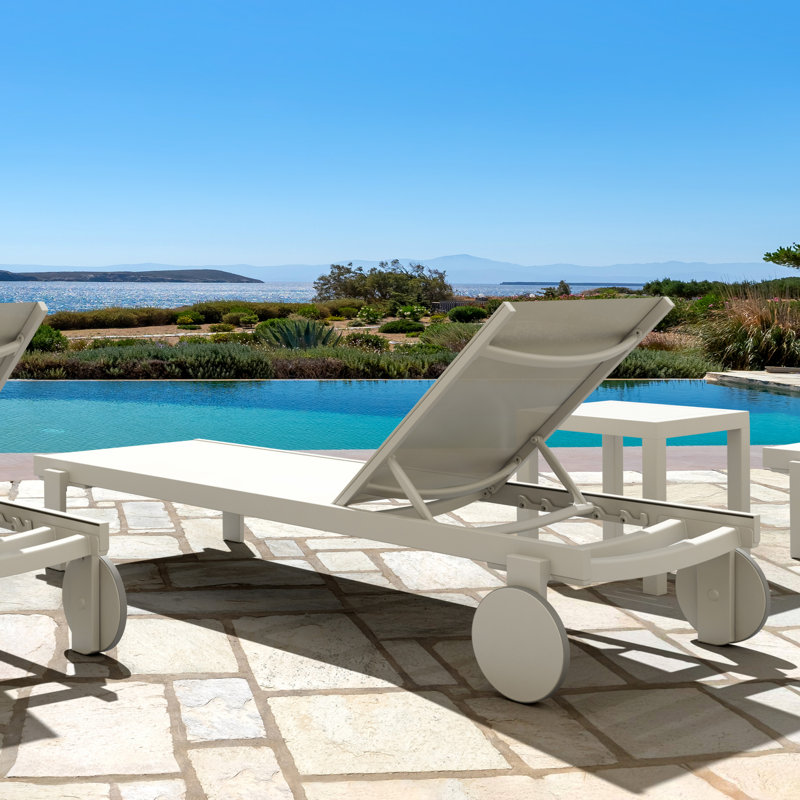 Chaise longue Casablanca Sling, Blanc, Blanc