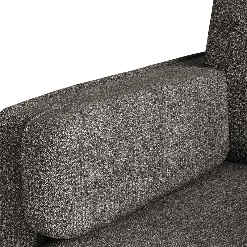 Chaise d'appoint rembourrée en bois massif de 29 po de largeur avec table d'appoint pliante, Gris