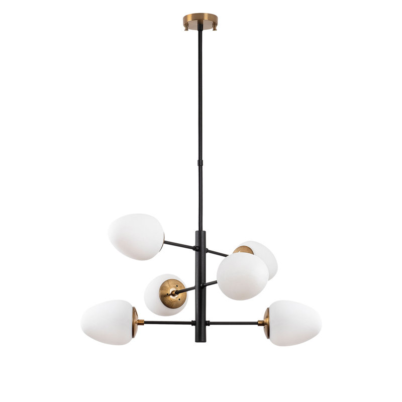 Lustre linéaire moderne 6 lumières Spoutnik, Or