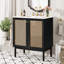 30-Inch Bathroom Vanity Crafted From Natural Materials, Featuring Handmade Rattan Doors And Soft-Closing Mechanisms-1691696274