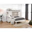 Lit simple contemporain avec bureau intégré, 3 tiroirs, tablettes attachées et ouvertes blanches pour la chambre à coucher, bureau