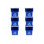 Système de recyclage multi-bacs Sturdy Essentials avec six bacs de recyclage empilables de 6 gallons pour construire votre centre de recyclage pour les bureaux, la cuisine, les garages, les entreprises (bleu, paquet de 6)