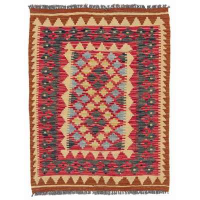 Geometric Wool Hand Woven 87cm X 115cm Area Rug
