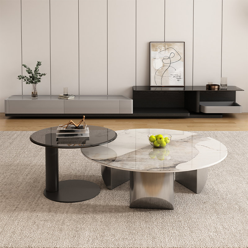 Table ronde italienne de luxe, H 14,6 po x L 39,4 po x l 39,4 po