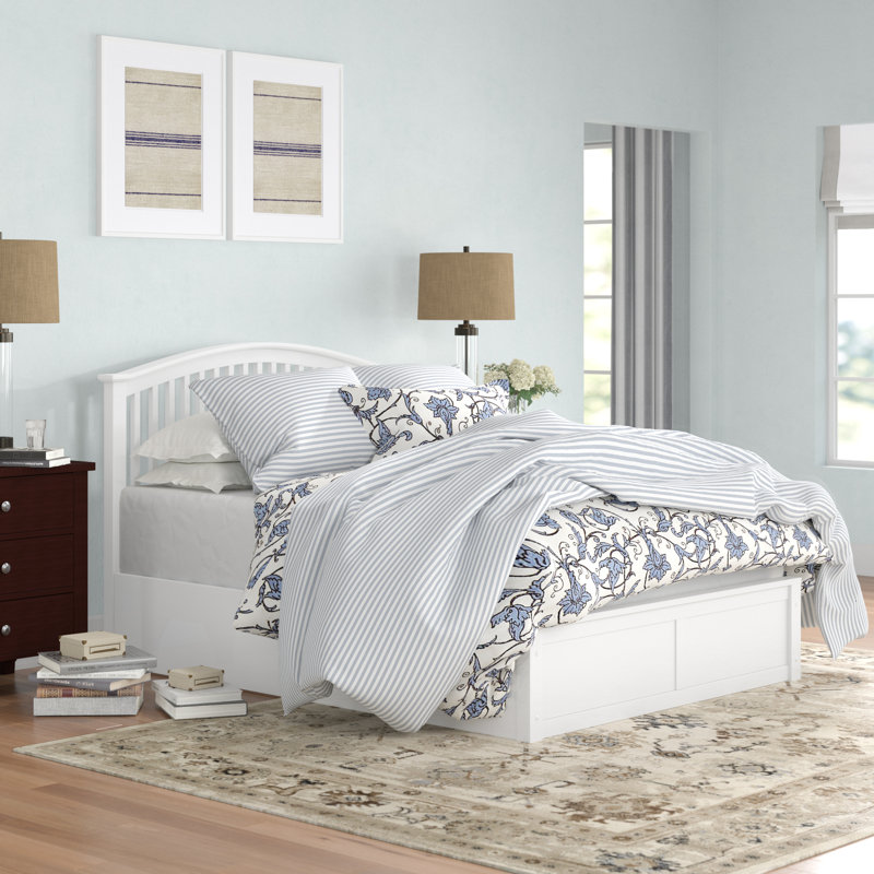 Armory Solid Wood Ottoman Storage Bed, White, Kingsize (5')