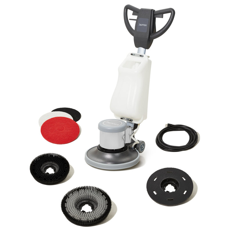 17" Heavy-duty Multi-Functional Floor Buffer Polisher Machine - Clean, Buff, Scrubb and Polish with Ease! Ideal for Carpets Too! Includes Optional Solution Tank, 2 Brushes and 3 Scouring Pads