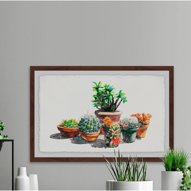 " Potted Plant Arrangement " Painting Print, 16" H x 24" W