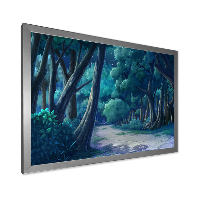 «Morning Light In The Forest II», reproduction sur toile, H 12 po x l 20 po x P 1 po, Cadre de coin argenté fermé