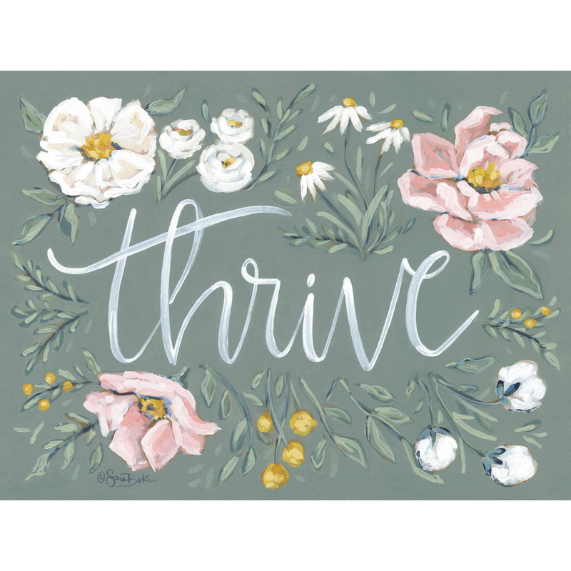 Thrive Floral - reproduction sur toile tendue, H 24 po x l 36 po