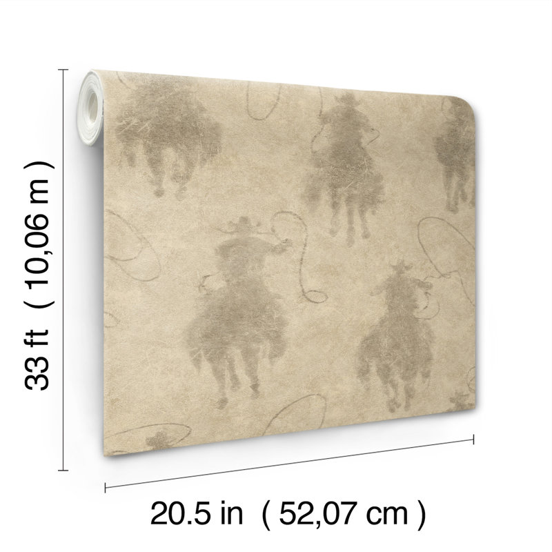 Stockman Silhouette Wallpaper, Brown