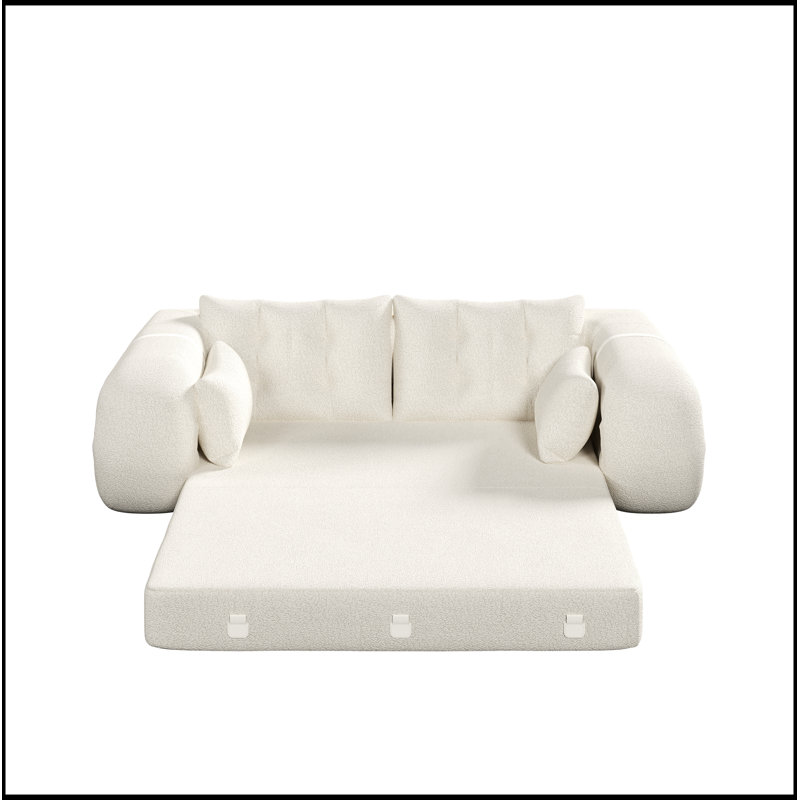Canapé-lit pliable polyvalent avec rembourrage en mousse moelleuse pour plus de confort et d'espace, Beige