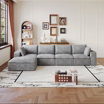 Canapé Cloud, tissu en velours côtelé, sièges profonds, conception à deux couches, coussin amovible, sans assemblage, combinaison à faire soi-même pour le salon, la chambre à coucher, la salle de conférence, l’appartement