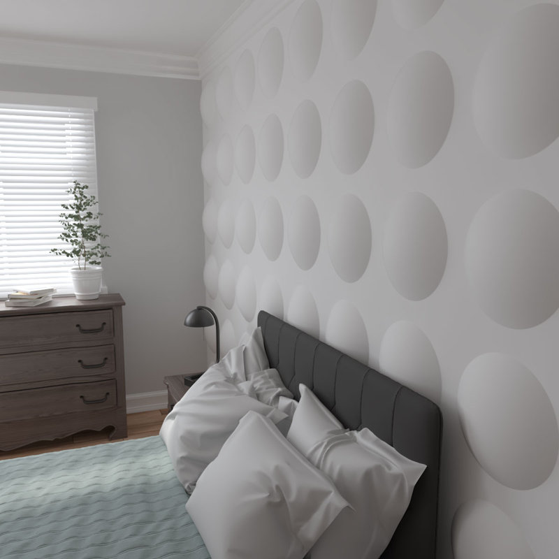 Panneau mural 3D décoratif Sloane EnduraWall, Blanc