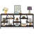 70.9 Inches Sofa Console Table with 4 Tier Wood Storage Shelves, Industrial Extra Long Narrow Entryway Accent Tables for Hallway, Living Room, Foyer (Rustic Brown)