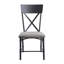 Paire de chaises d'appoint grises et sablonneuses noires - surface de table en bois et siège rembourré de qualité x dossier de qualité 2 chaises Allure