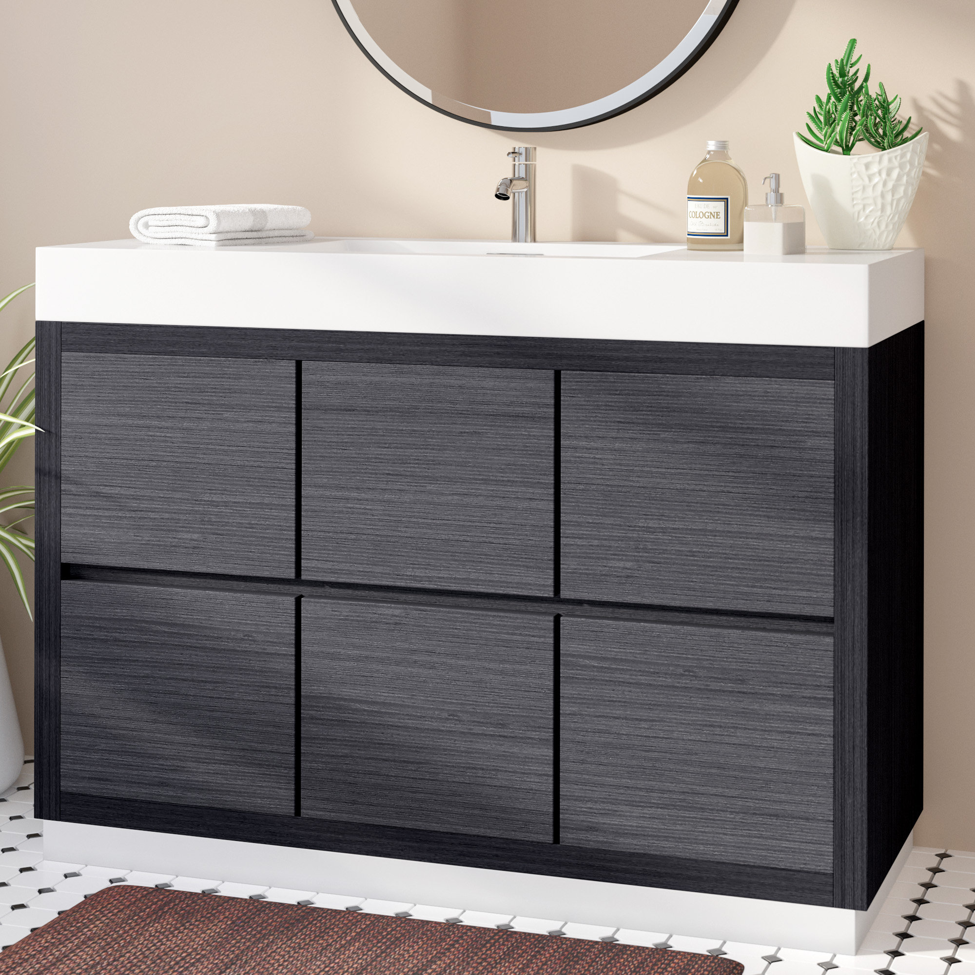 Ebern Designs Royka 47.25'' Single Bathroom Vanity with Acrylic Top ...