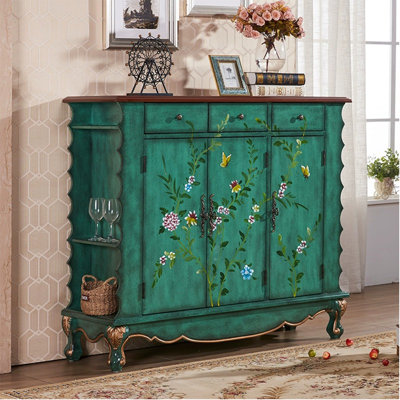 Elegant painted multi-functional accent cabinet
