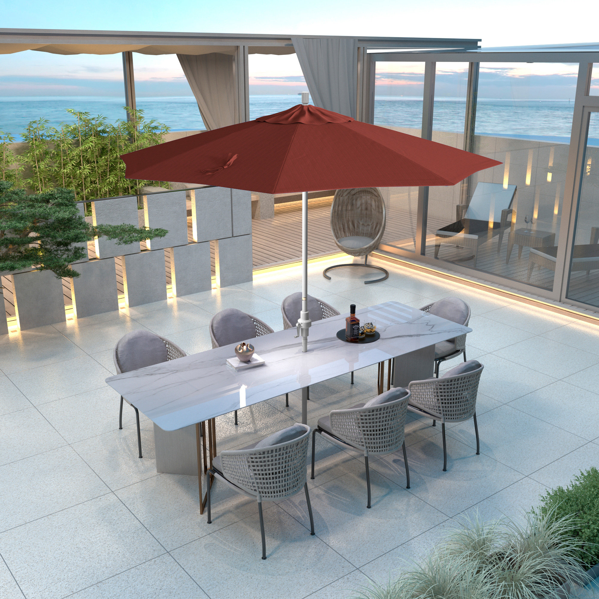 Calline 108'' Outdoor Umbrella, Terrace Adobe Performance