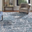 Oriental Area Rug in Blue/Ivory-147672774
