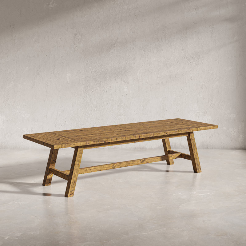 Fahrettin Pine Solid Wood Dining Table, Gold